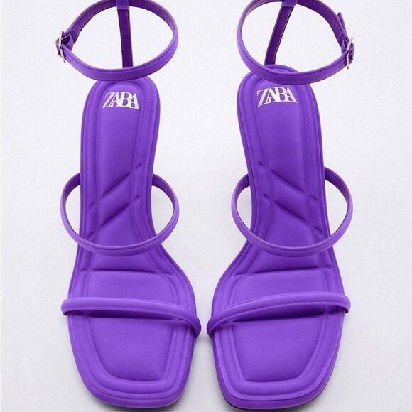 ZARA SANDALS HIGH HEELS LILAC - Picture 3 of 6